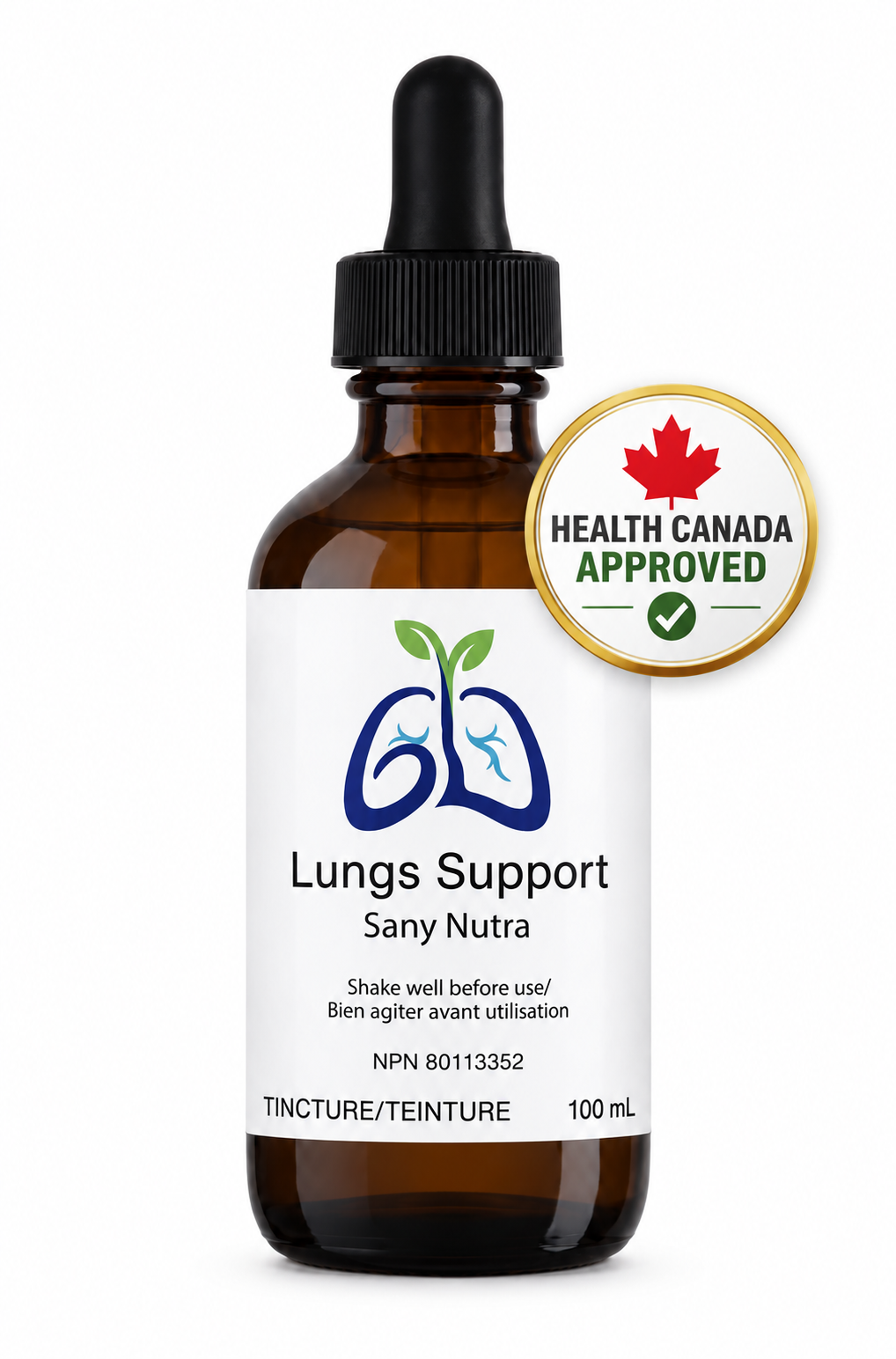 Lungs Support Natural Remedy (Health Canada Approved Label)