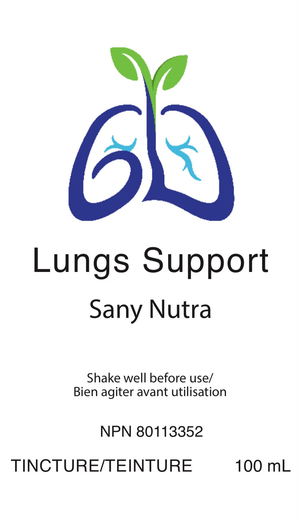 Lungs Support Natural Remedy (Health Canada Approved Label)